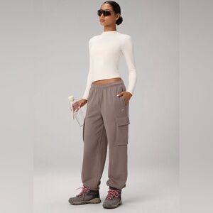 Fabletics Year Round Terry Cargo Jogger-Desert Shadow Medium/Regular